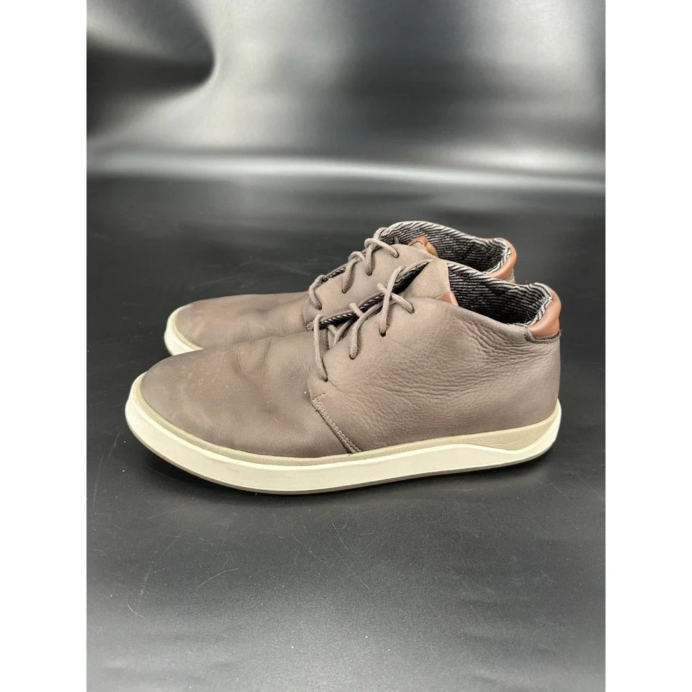 Olukai Papaku 'Ili Leather Chukka Boots Men's Sz 12 Olukai Brown Taupe‎ Leather